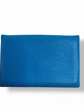HERMES Blue Leather Wallet / Cardholder